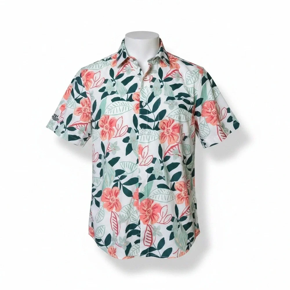 NWT‎ Bad Birdie M Floral Polo Shirt 4-Way Stretch UPF 50+